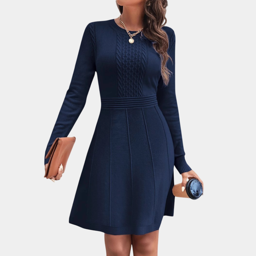 Gebreide Jurk met Kabeldetail voor Dames – Vinkmans