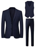 Slim Fit Double-Breasted Driedelig Pak Set voor Heren