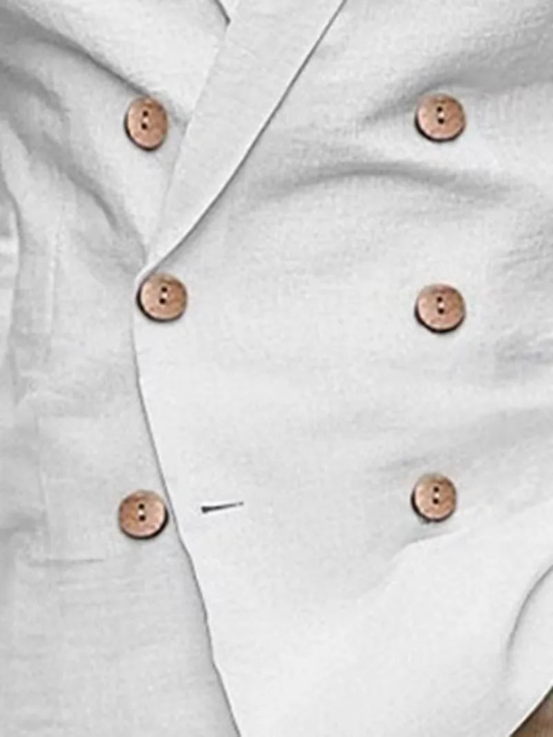 Linnen Slim Fit Blazer met V-Hals voor Heren