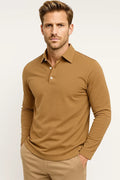Slim Fit Poloshirt met Lange Mouwen voor Heren