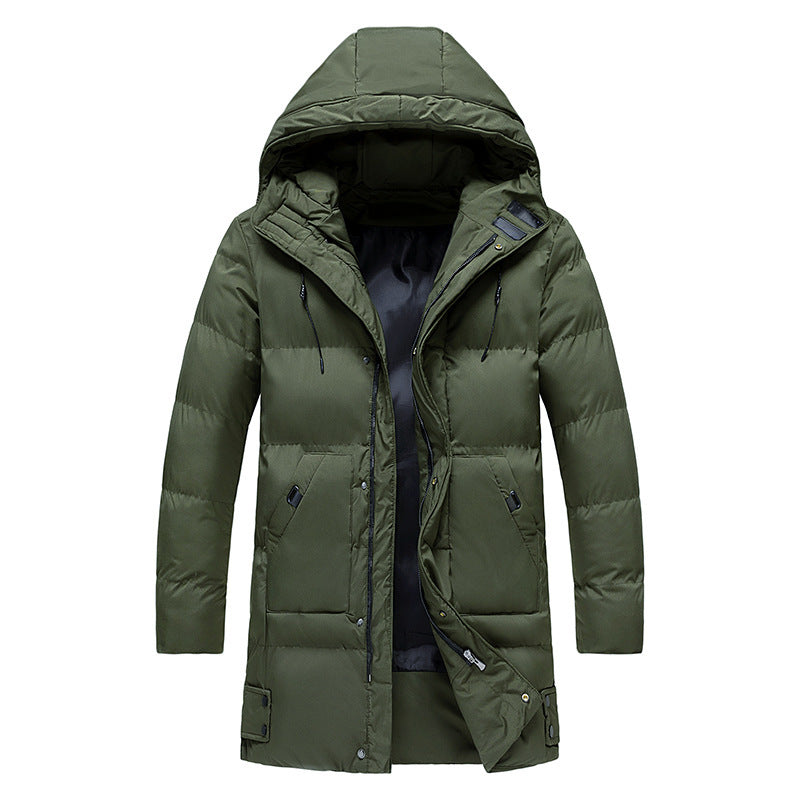 Lange Gewatteerde Parka Winterjas voor Heren