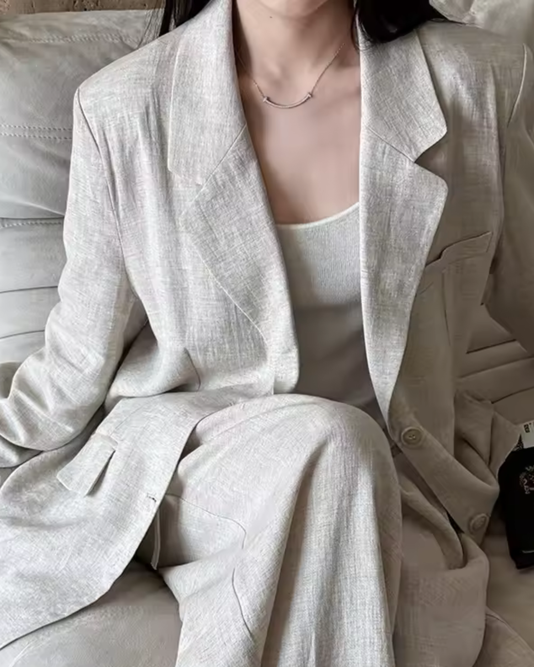 Oversized Linnen Blazer voor Dames