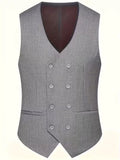 Slim Fit Double-Breasted Driedelig Pak Set voor Heren