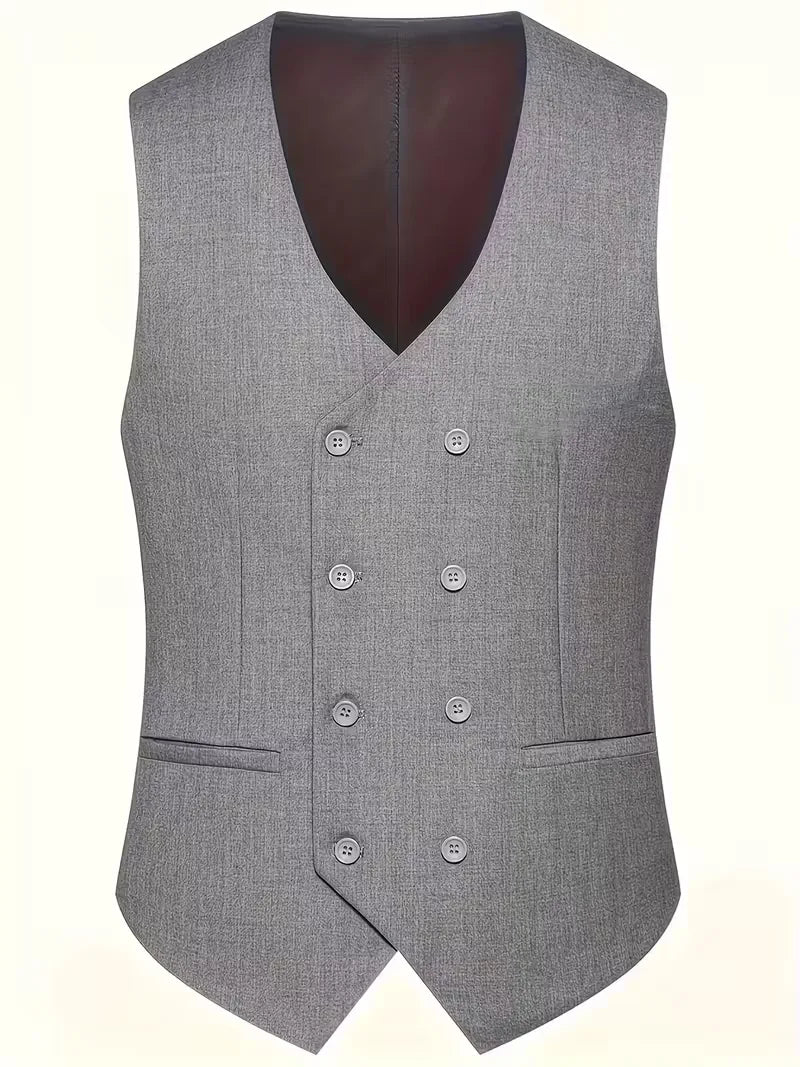 Slim Fit Double-Breasted Driedelig Pak Set voor Heren