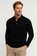 Slim Fit Poloshirt met Lange Mouwen voor Heren