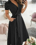 V-Hals Midi Jurk voor Dames