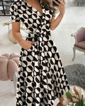 V-Hals Midi Jurk voor Dames