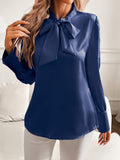 Blouse met Strikdetail en Lange Mouwen voor Dames