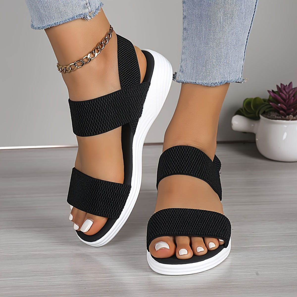 Donatella | Open Teen Sandalen met Verstelbare Gespen voor Dames