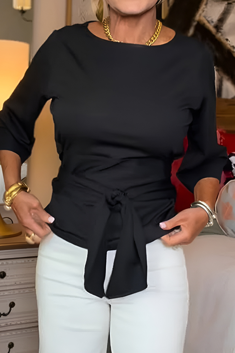 Belted Blouse met Lange Mouwen voor Dames