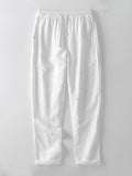 Linnen Gestreept Overhemd en Rechte Pantalon Set voor Heren