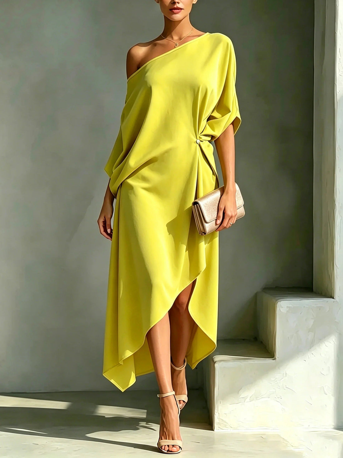 Asymetrische Midi Jurk voor Dames