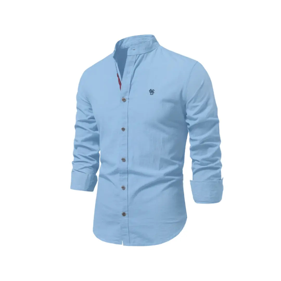 Linnen Slim Fit Overhemd met Lange Mouwen voor Heren