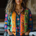 Linnen Button-Down Blouse met Print voor Dames