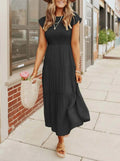 Mouwloze Maxi Jurk met Ruffles en Zakken voor Dames