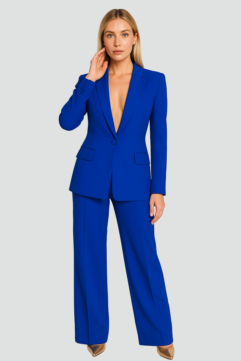 Broekpak met Rechte Pijp Blazer voor Dames