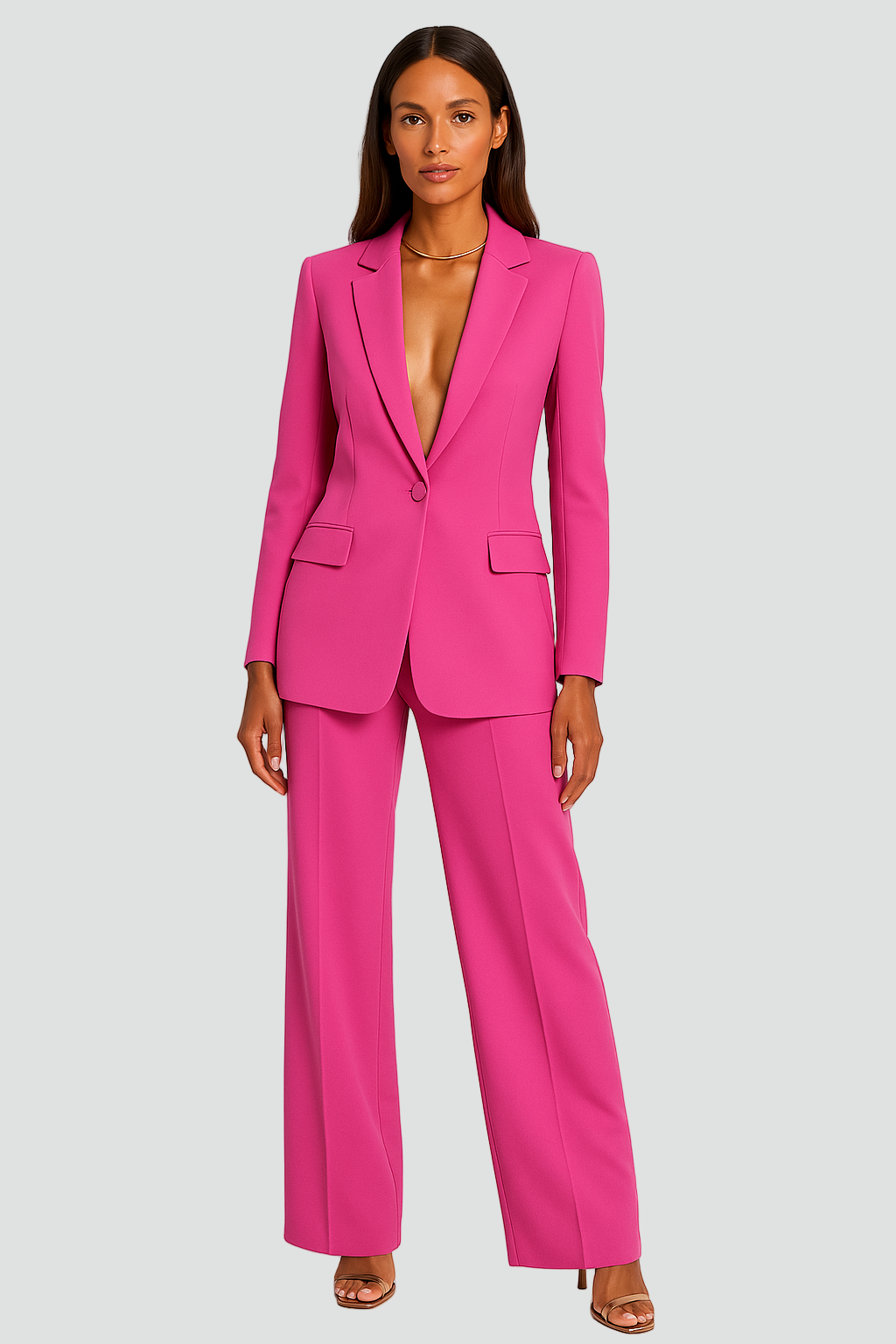 Broekpak met Rechte Pijp Blazer voor Dames