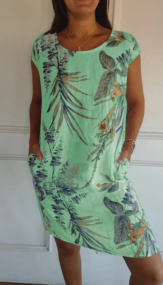 Ayda | Korte Mouw Bloemen Jurk voor Dames