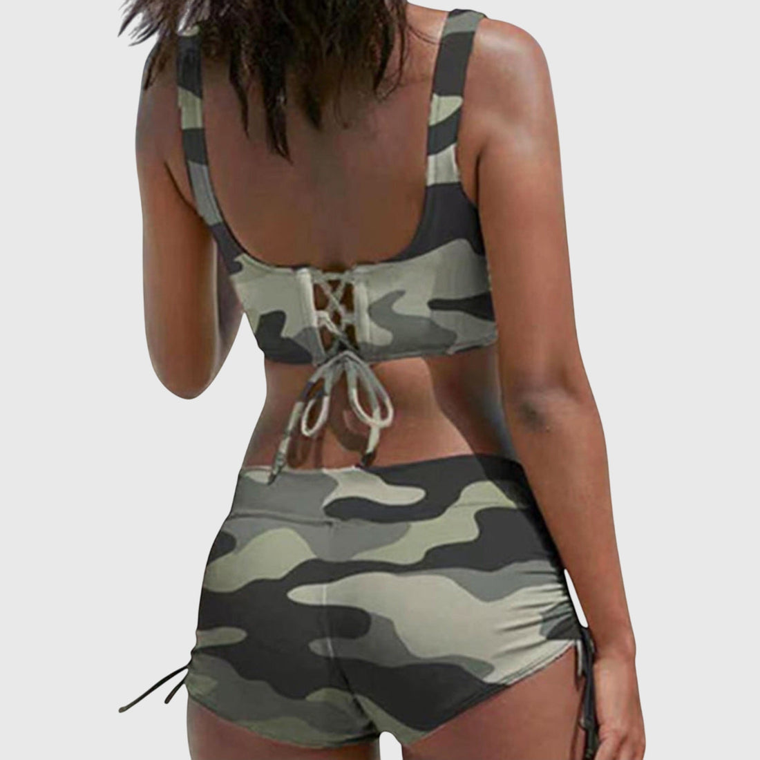 Bikini Set met Wikkel Top en Shorts voor Dames