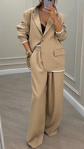Oversized Blazer Broekpak met Rechte Broek voor Dames