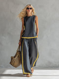 Tweedelige Set met Mouwloze Top en Wijde Broek voor Dames