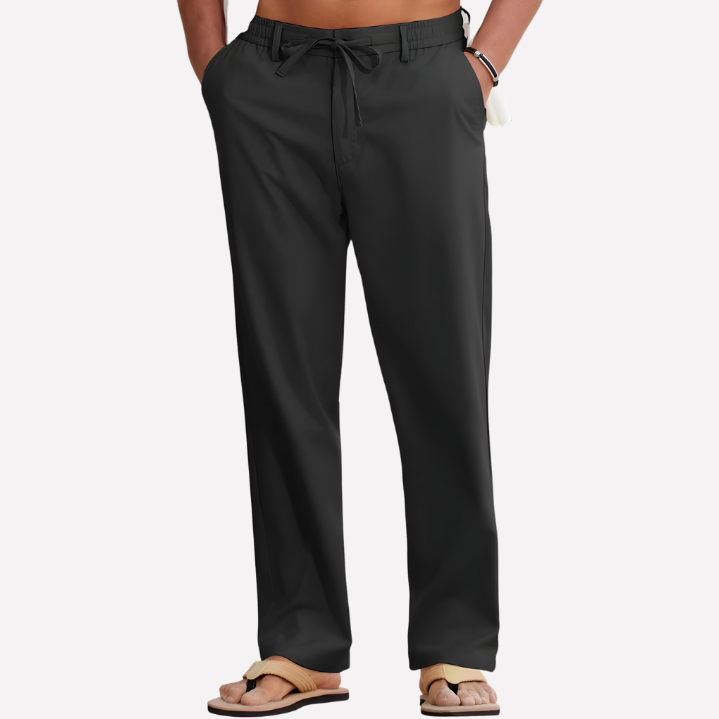 Linnen Rechte Pantalon met Steekzakken voor Heren