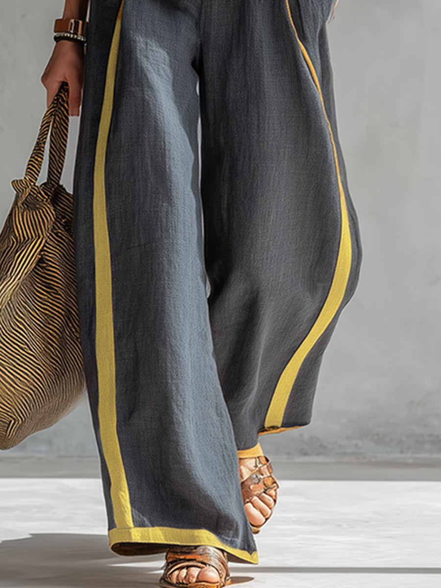 Tweedelige Set met Mouwloze Top en Wijde Broek voor Dames
