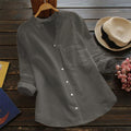 Gaia | Knoopsluiting Katoenen Blouse voor Dames