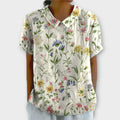 Reverskraag Bloemen Linnen Blouse voor Dames