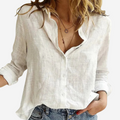 Linnen Button-Down Blouse met Lange Mouwen voor Dames