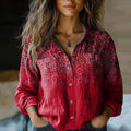 Linnen Button-Down Blouse met Print voor Dames