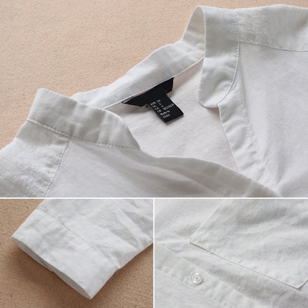 Gaia | Knoopsluiting Katoenen Blouse voor Dames