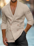 Linnen Slim Fit Blazer met V-Hals voor Heren