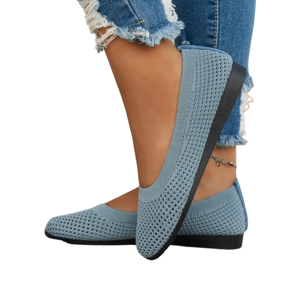 Geperforeerde Slip-On Platte Schoenen voor Dames
