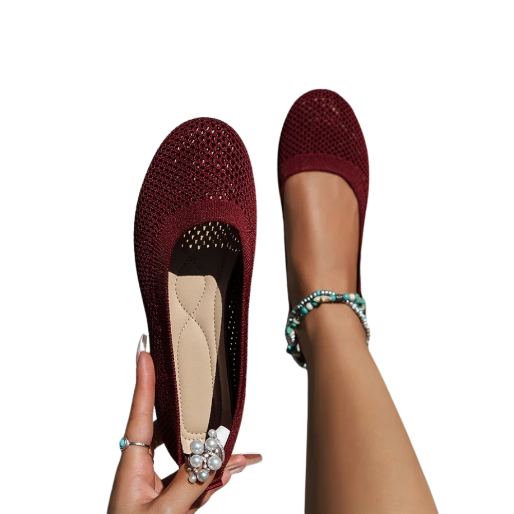 Geperforeerde Slip-On Platte Schoenen voor Dames