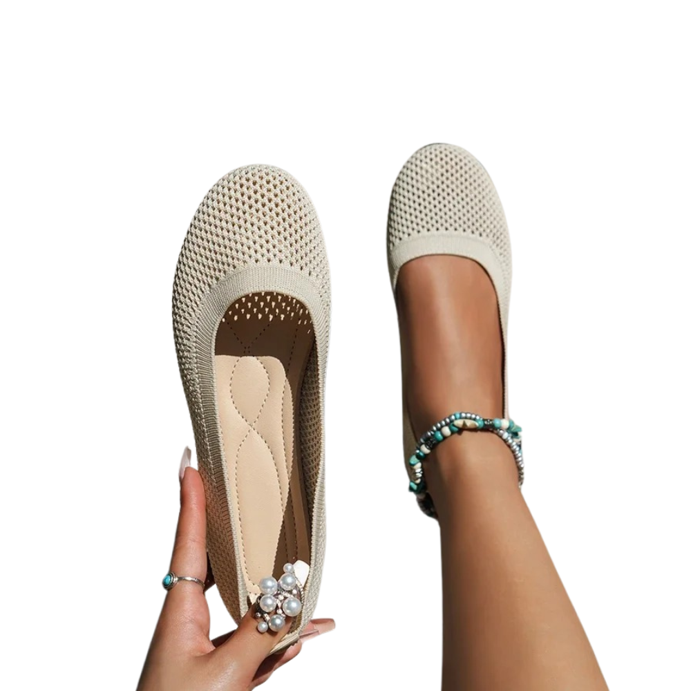 Geperforeerde Slip-On Platte Schoenen voor Dames