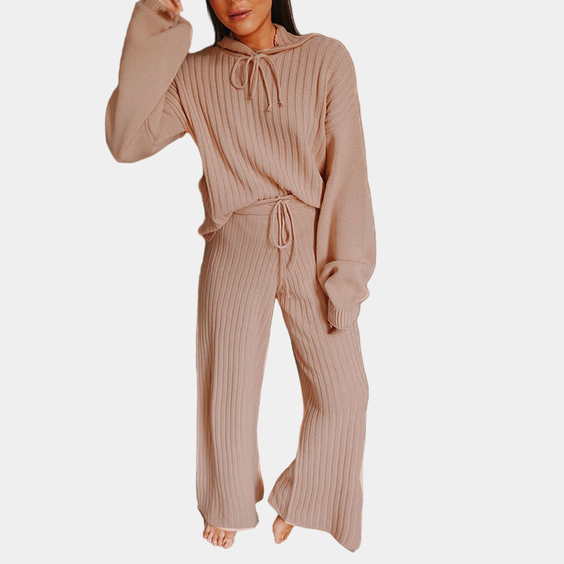 Gebreid Huispak voor Dames – Ribstof, Loungewear