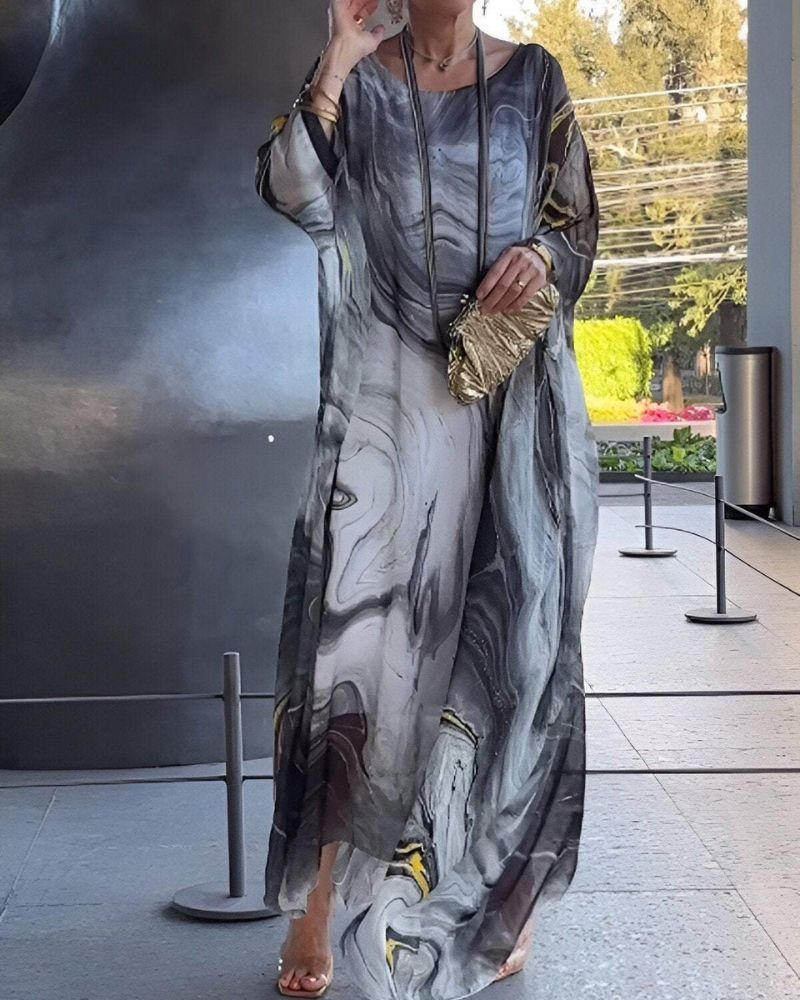Oversized Maxi Jurk met Ronde Hals voor Dames