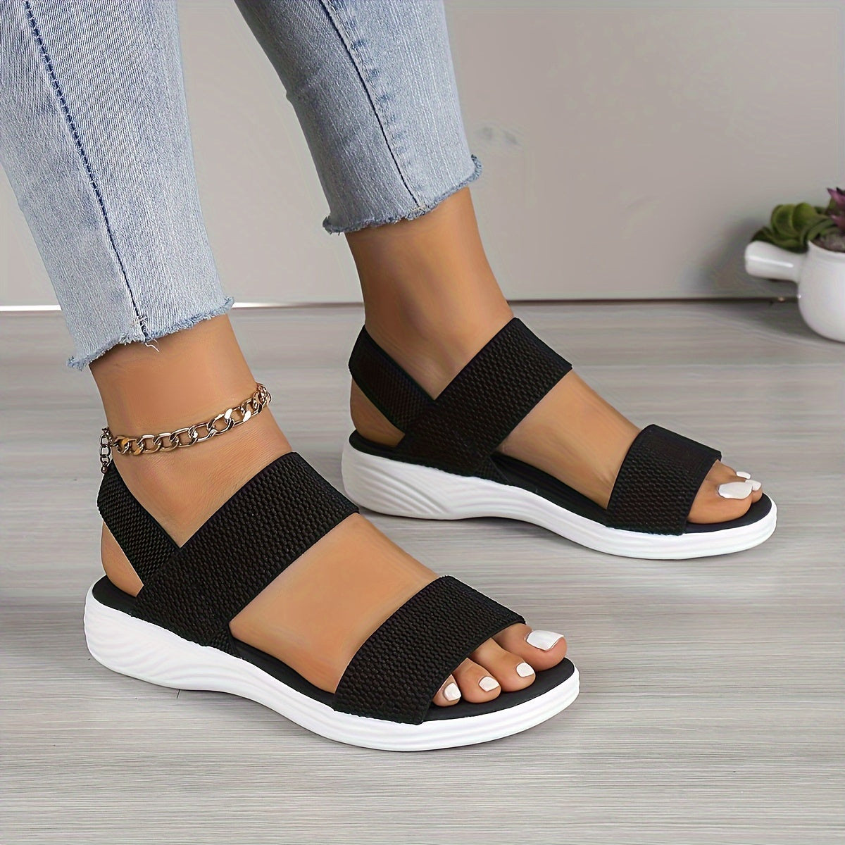 Donatella | Open Teen Sandalen met Verstelbare Gespen voor Dames