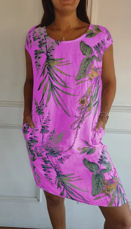 Ayda | Korte Mouw Bloemen Jurk voor Dames
