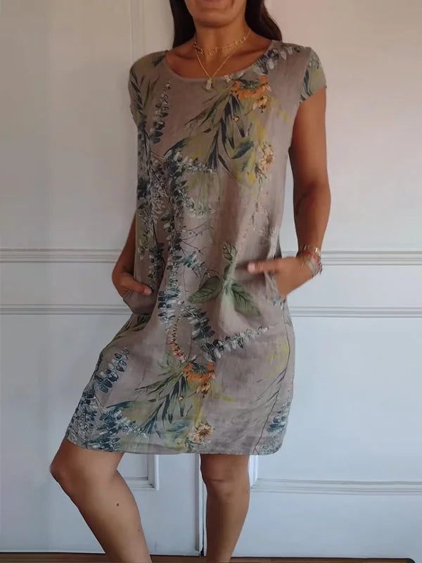 Ayda | Korte Mouw Bloemen Jurk voor Dames