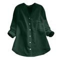 Gaia | Knoopsluiting Katoenen Blouse voor Dames