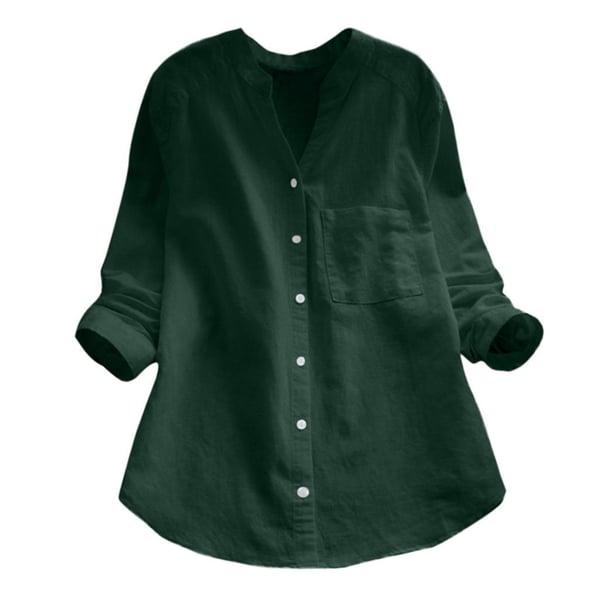 Gaia | Knoopsluiting Katoenen Blouse voor Dames