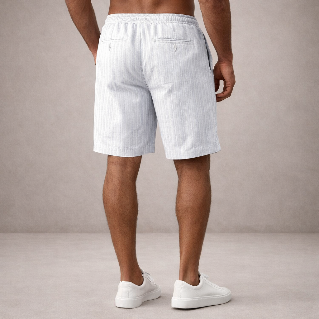 Linnen Regular Fit Korte Broek met Steekzakken voor Heren