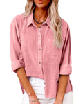Katoen-Linnen Button-Down Blouse voor Dames
