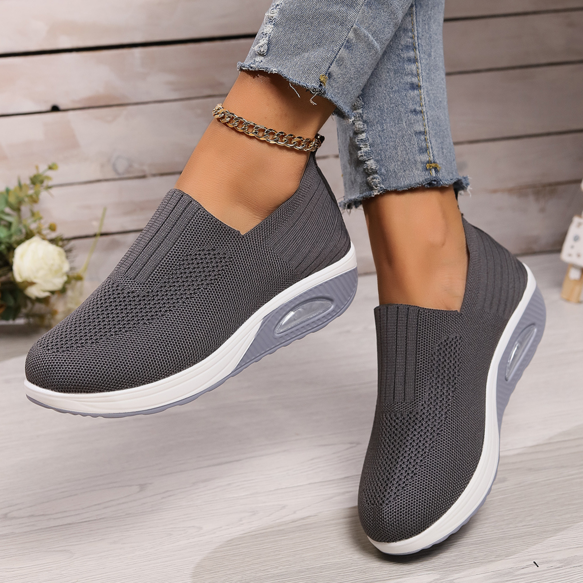 Larissa | Gebreide Slip-On Sneakers voor Dames