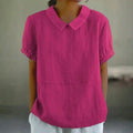 Linnen Peter Pan Kraag Blouse voor Dames