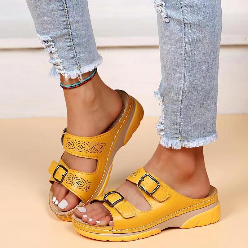 Platform Open Teen Sandalen met Verstelbare Gespen voor Dames