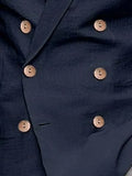 Linnen Slim Fit Blazer met V-Hals voor Heren