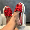Woven Open Teen Sandalen met Strikdetail voor Dames